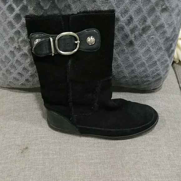 Coach black suede boots size 7 - Picture 5 of 8